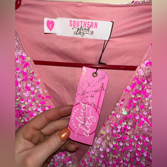 NWT! Pink Fully Rhinestone Body Suit - Picture 2 of 5